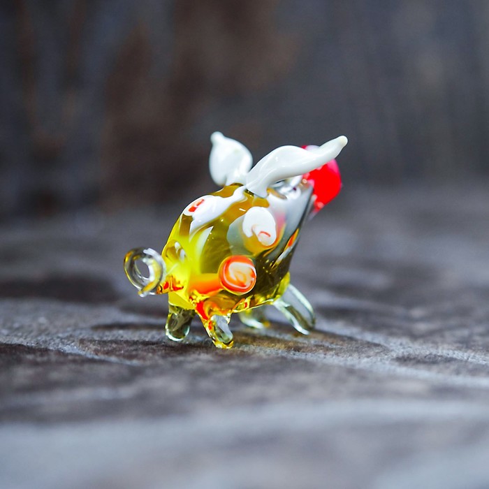 Сувенир из стекла миди "Хрюшка", 6,5 х 2 х 4 см