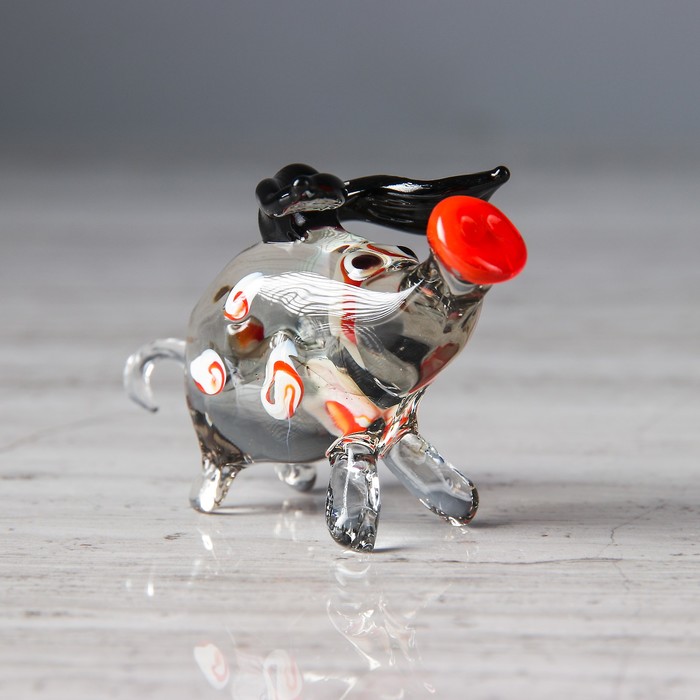 Сувенир из стекла миди "Хрюшка", 6,5 х 2 х 4 см