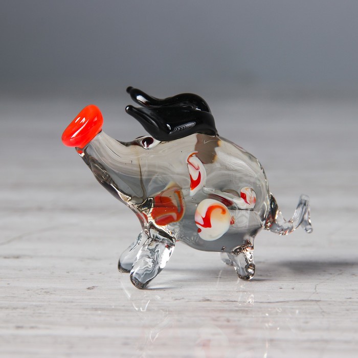 Сувенир из стекла миди "Хрюшка", 6,5 х 2 х 4 см