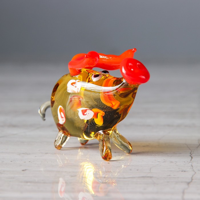 Сувенир из стекла миди "Хрюшка", 6,5 х 2 х 4 см