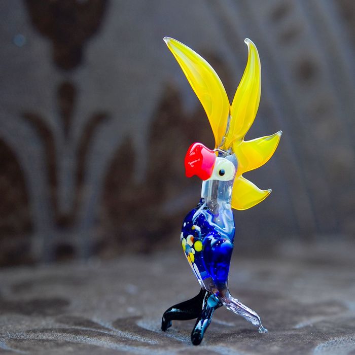 Сувенир из стекла миди "Попугай", микс, 11,5 х 5 х 3,5 см