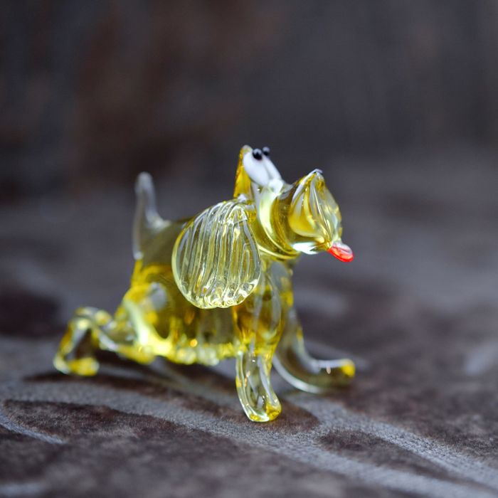 Сувенир из стекла миди "Пёс", 3,5 х 5,5 х 6,5 см