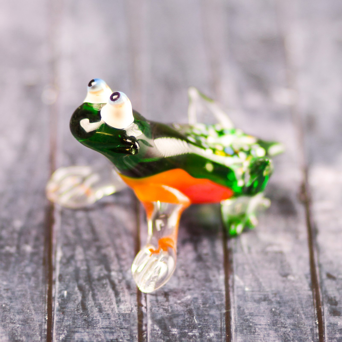 Сувенир из стекла средняя "Жаба", 5,5 х 5,5 х 7 см