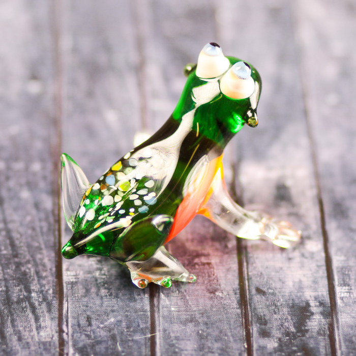 Сувенир из стекла средняя "Жаба", 5,5 х 5,5 х 7 см