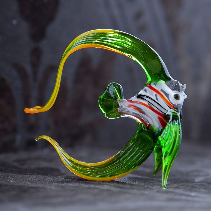 Сувенир из стекла средняя "Тропическая рыбка", микс, 11 х 11 х 5,5 см