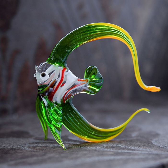 Сувенир из стекла средняя "Тропическая рыбка", микс, 11 х 11 х 5,5 см