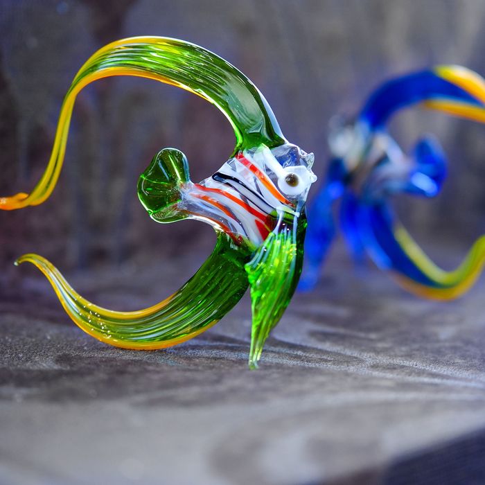 Сувенир из стекла средняя "Тропическая рыбка", микс, 11 х 11 х 5,5 см