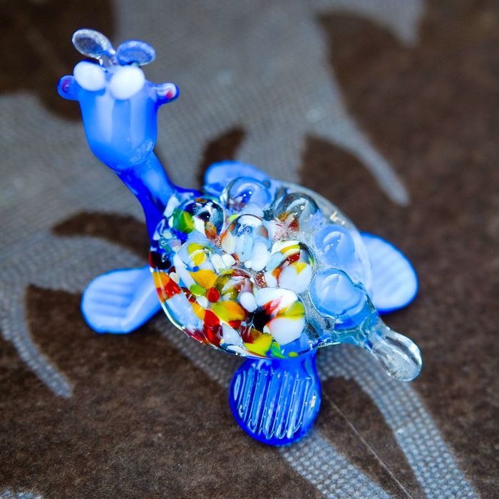 Сувенир из стекла средняя "Черепаха", микс, 9,5 х 6 х 5,5 см