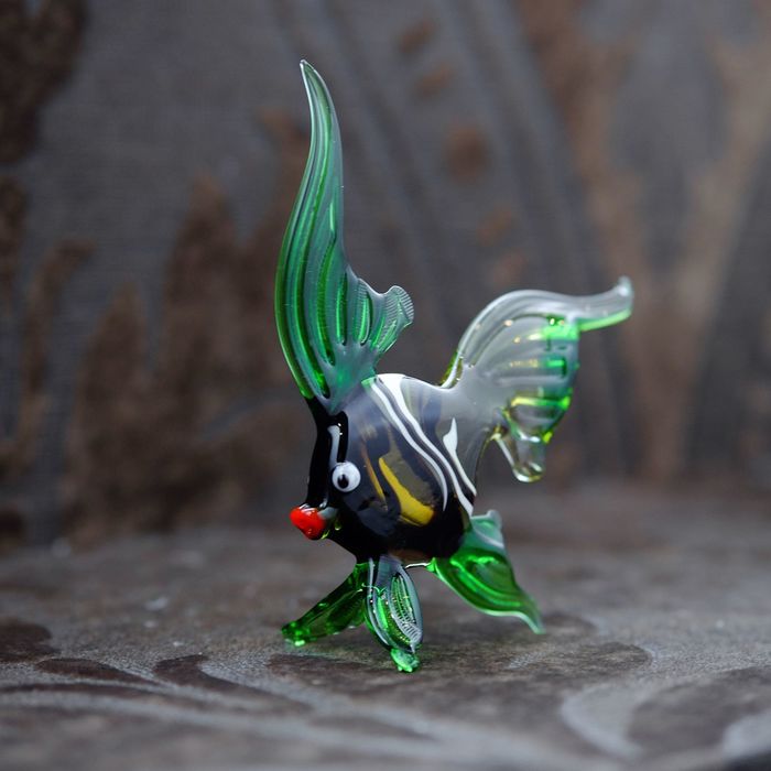 Сувенир из стекла средняя "Рыба", микс, 11 х 4,5 х 13 см