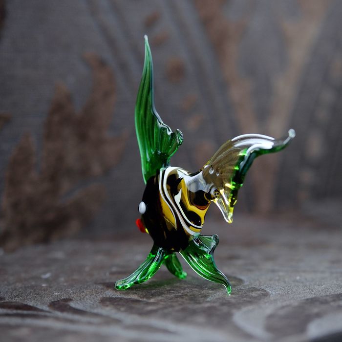 Сувенир из стекла средняя "Рыба", микс, 11 х 4,5 х 13 см