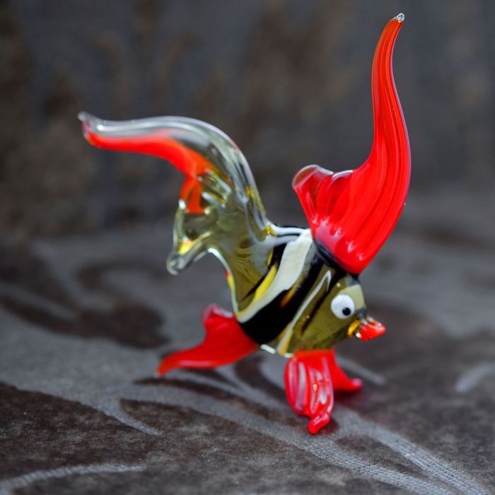 Сувенир из стекла средняя "Рыба", микс, 11 х 4,5 х 13 см