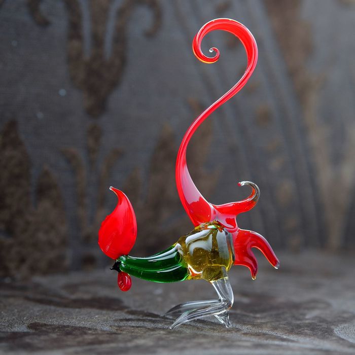 Сувенир из стекла средняя "Петух", микс, 9 х 3 х 14,5 см