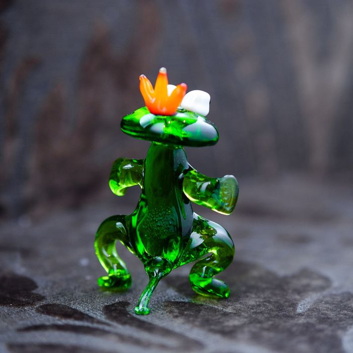 Сувенир из стекла средняя "Царевна-Лягушка", 8,5 х 5 х 4 см