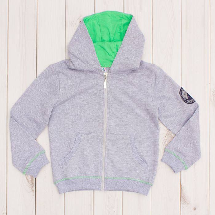 Толстовка для мальчика, рост 104 см, цвет серый меланж 6212