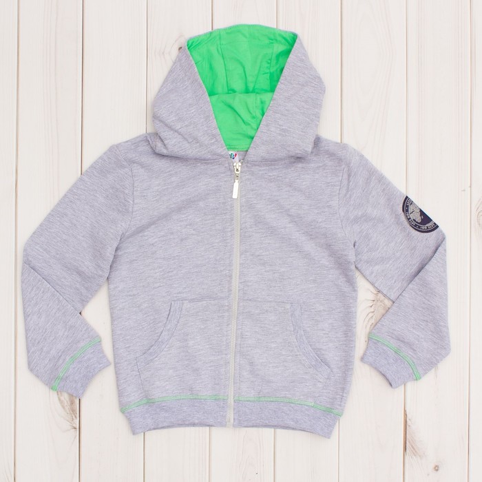 Толстовка для мальчика, рост 92 см, цвет серый меланж 6212