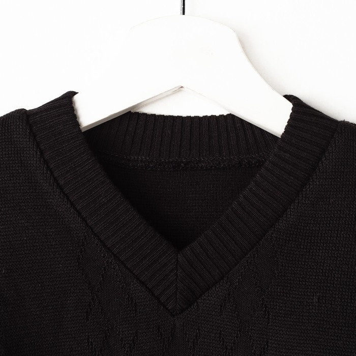 Джемпер для мальчика, рост 140 см, цвет чёрный 644