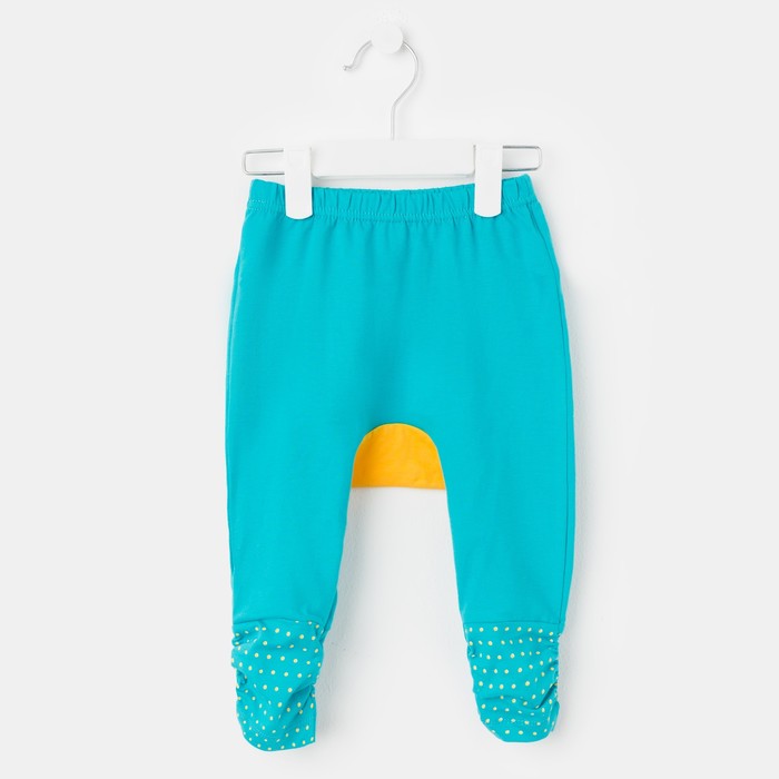 Штанишки для девочки со сборкой, рост 80 см, цвет бирюзовый 1012_М