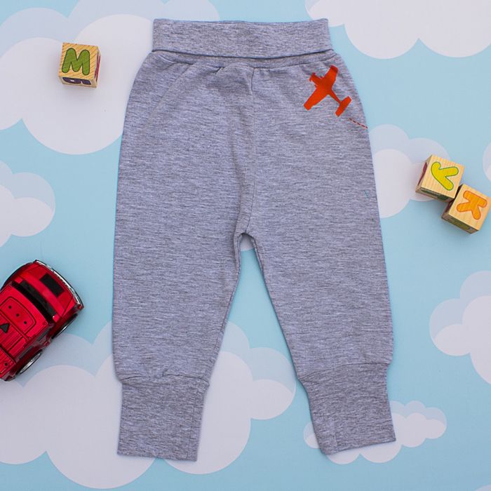 Штанишки для мальчика, рост 68 см, цвет серый меланж 1029_М