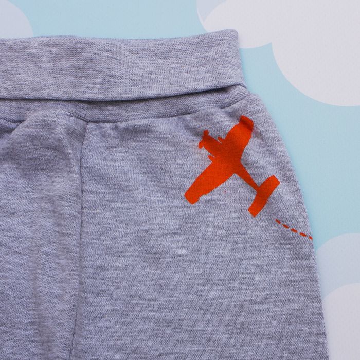 Штанишки для мальчика, рост 68 см, цвет серый меланж 1029_М