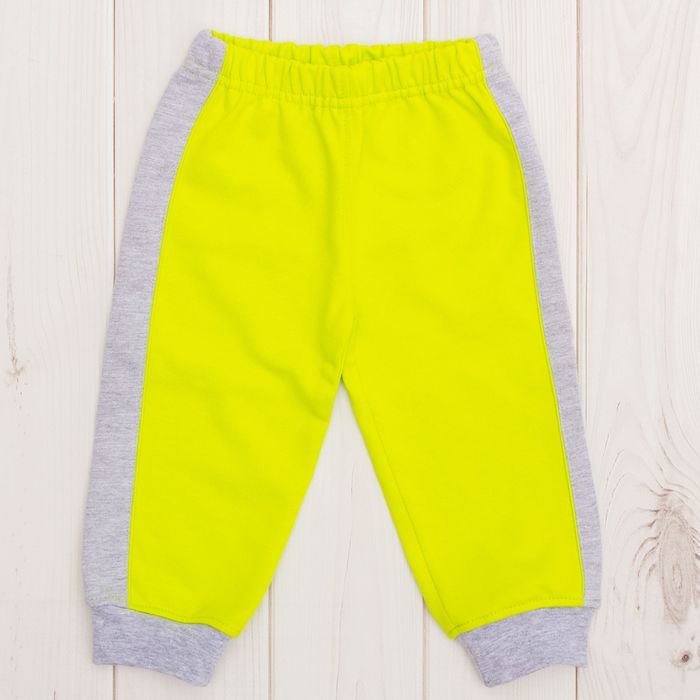 Костюм ясельный, рост 68 см, цвет серый меланж/салатовый 4114_М