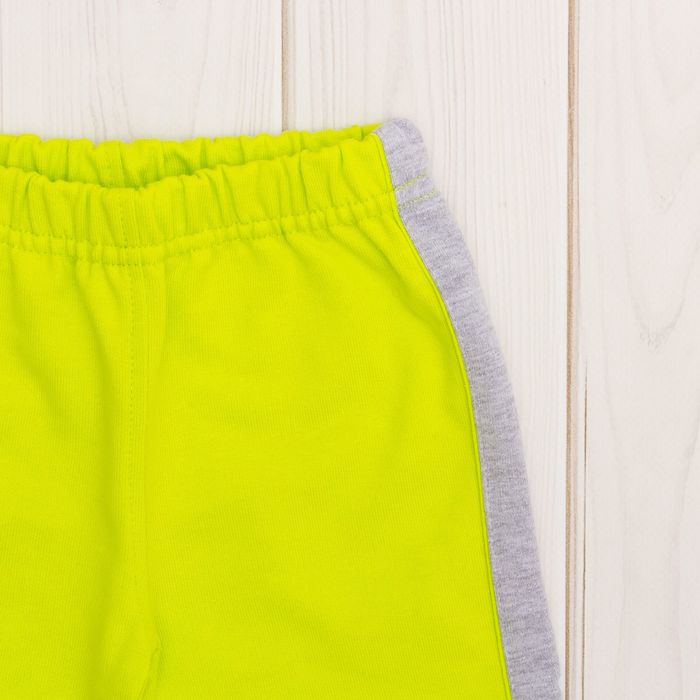 Костюм ясельный, рост 68 см, цвет серый меланж/салатовый 4114_М