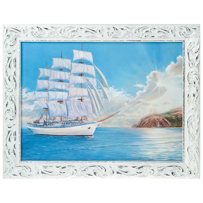 Картина "Под парусами" рама микс
