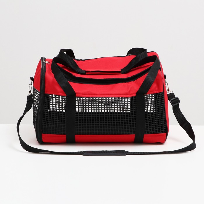 Сумка-переноска прямоугольная с сеткой, 42 х 25 х 29 см, микс цветов