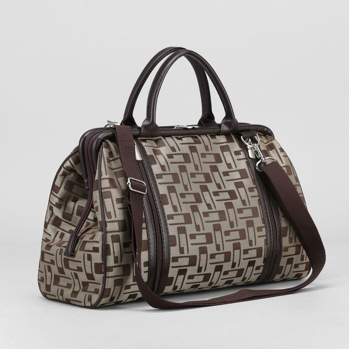 Сумка дорожная, 1 отдел на молнии, 3 наружных кармана, цвет бежевый