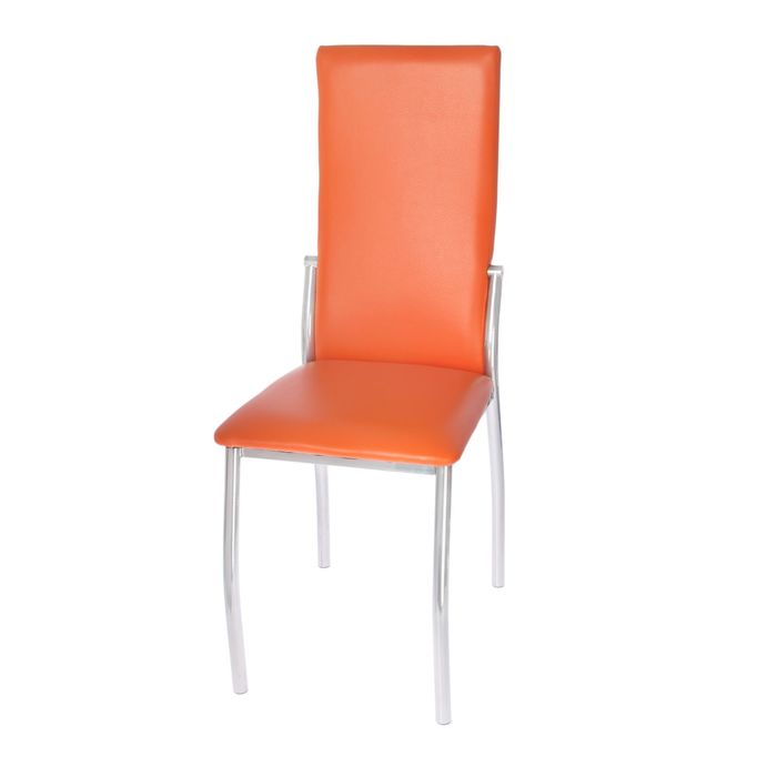 Стул "Шанхай", цвет обивки оранжевый, каркас хром