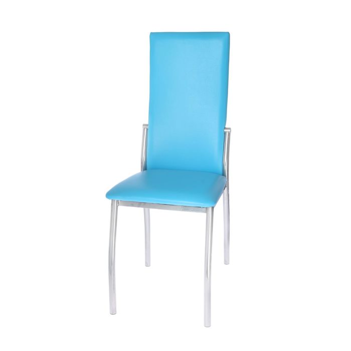 Стул "Шанхай", цвет обивки голубой, каркас хром