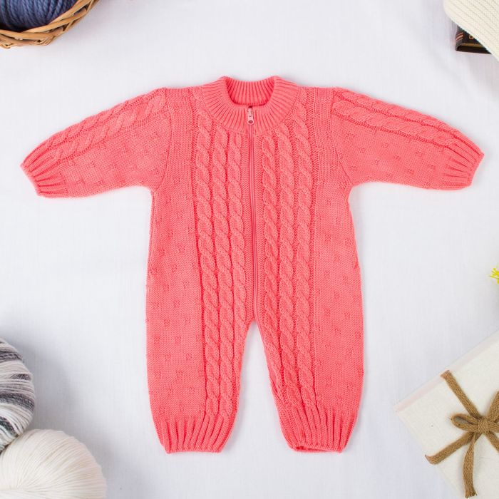 Комбинезон детский "Бусинка", рост 50-56 см, цвет коралловый 11371 _М