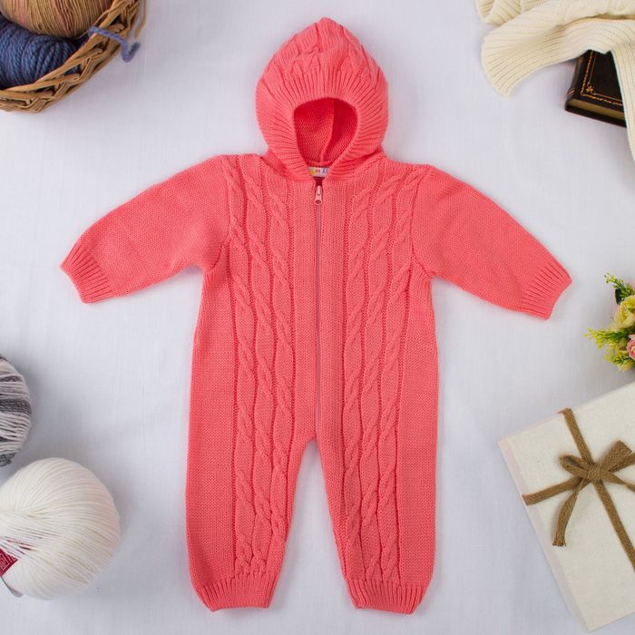 Комбинезон детский "Фантик", рост 62-68 см, цвет коралловый 11313 _М