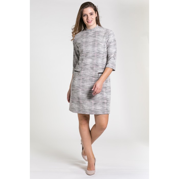 Платье женское, размер 50, рост 164 см, цвет серый 6263