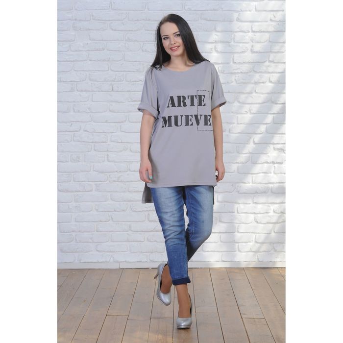 Туника женская, размер 48, рост 164 см, цвет серый 6274а