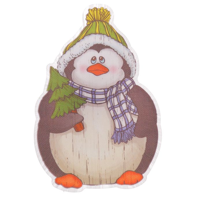 Сувенир световой пластик "Пингвинёнок с ёлочкой" 13,5х9х3,5 см