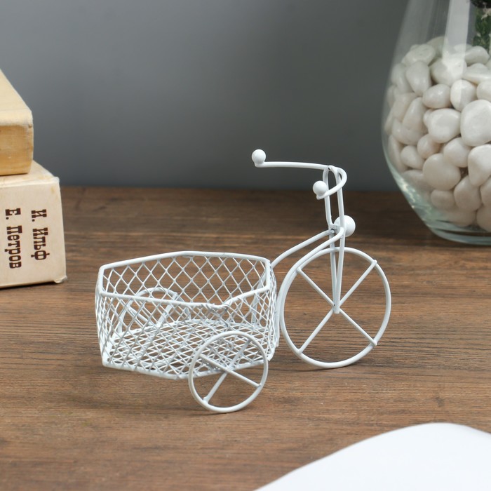 Сувенир металл "Велосипед с корзиной" 10,5х13,5х7,5 см
