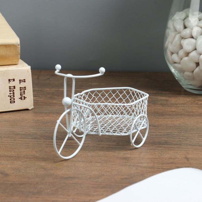 Сувенир металл "Велосипед с корзиной" 10,5х13,5х7,5 см