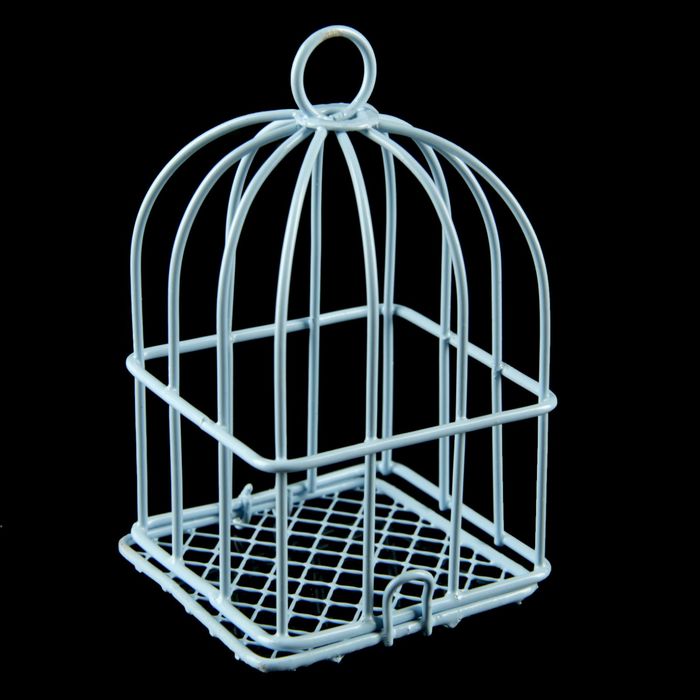 Сувенир металл "Голубая клетка" 9,5х4,5х4,5 см