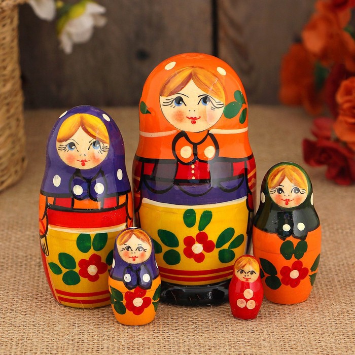 Матрёшка «Старорусская», 5 кукольная, 10,5 см