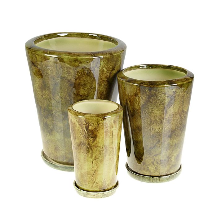 Набор горшков 3шт. "Конус" зеленый