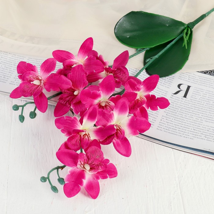 Цветы искусственные "Орхидея Фаленопсис мультифлора" 6х37 см, малиновый