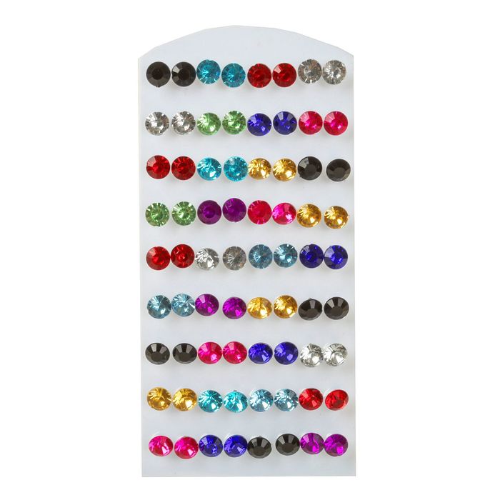 Пусеты 36 пар "Круг", цвет МИКС, d=1 см