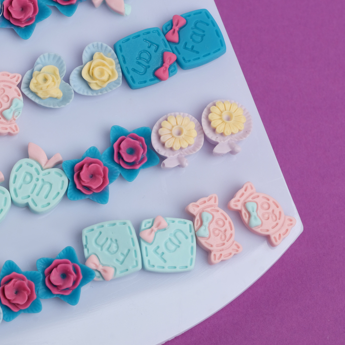 Пусеты 36 пар "Ассорти" мульти, цвет МИКС