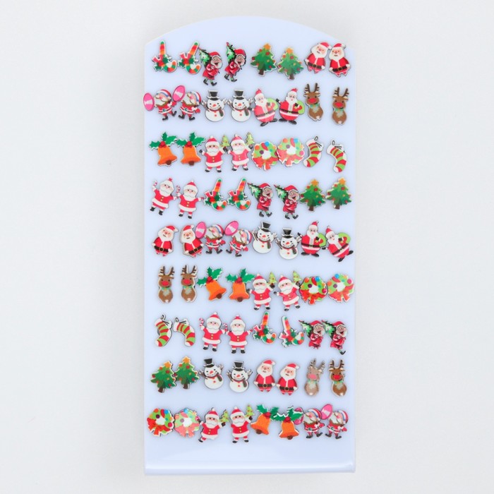 Пусеты 36 пар "Новый год", цвет МИКС