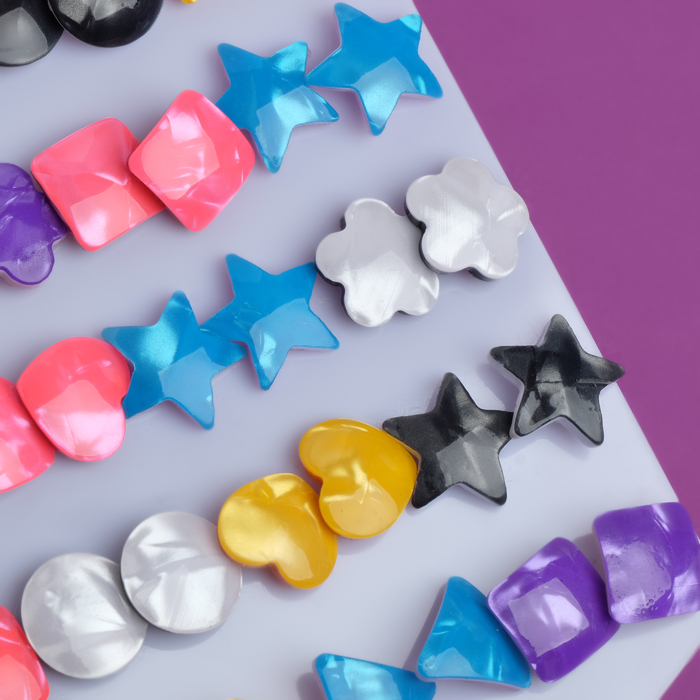 Пусеты 36 пар "Ассорти" макси, цвет МИКС