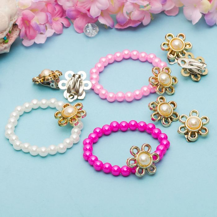 Набор детский "Выбражулька" 2 предмета: клипсы, браслет, шестицветик, цвет МИКС