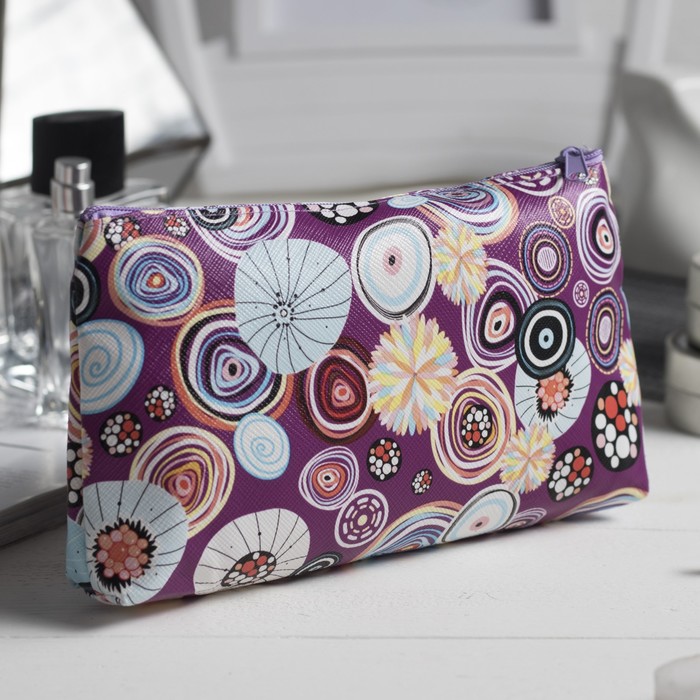 Косметичка простая на молнии"Феерия", 1 отдел, цвет фиолетовый