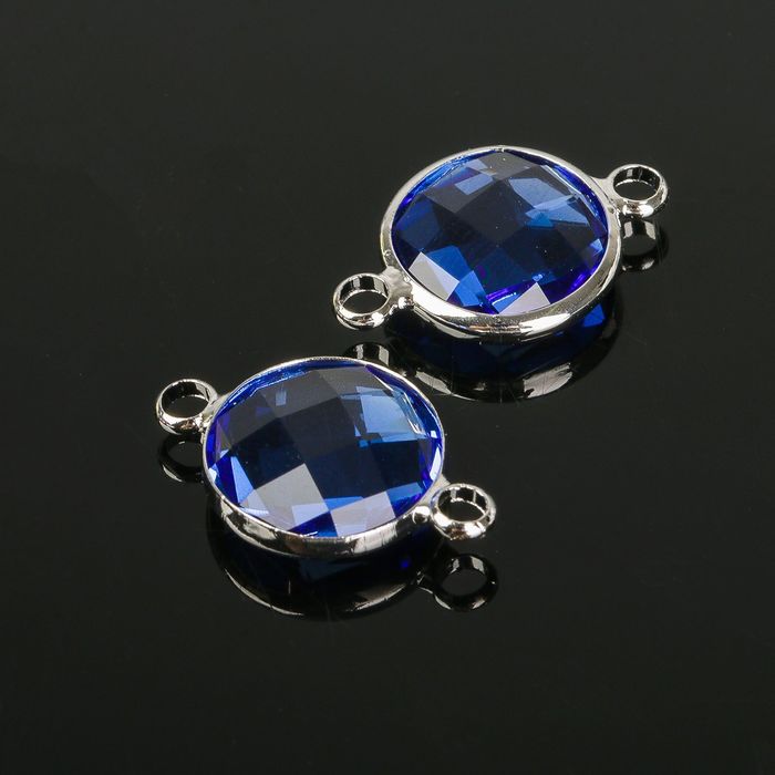 Коннектор (набор 4 шт), 12мм, цвет светло-синий в серебре