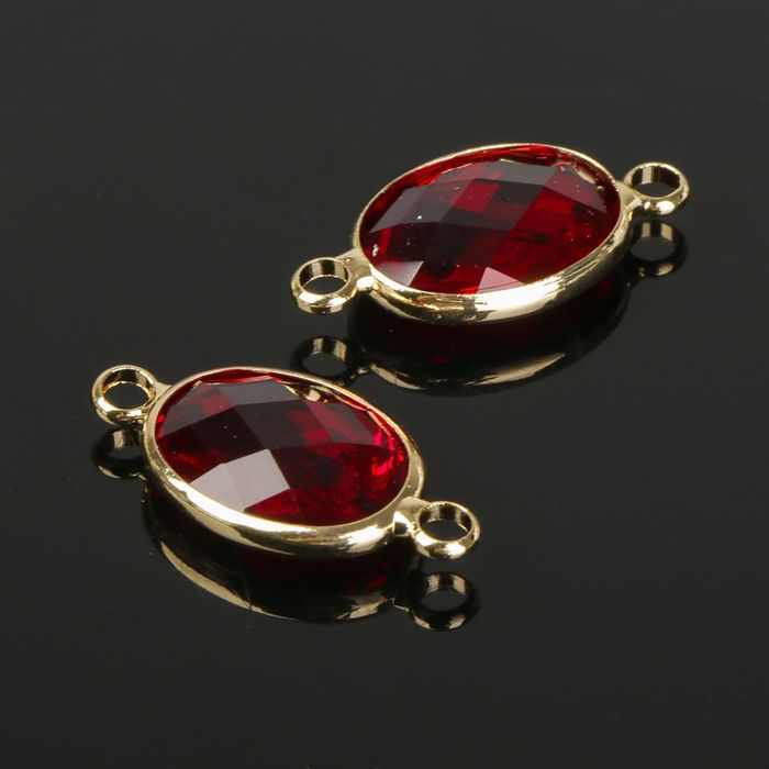 Коннектор (набор 4 шт), 10*14мм, цвет темно-красный в золоте