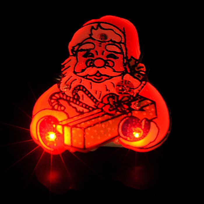 Значок световой "Дед Мороз" с подарком